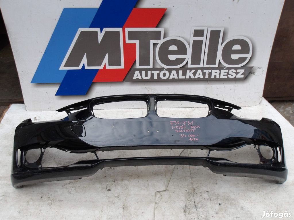[GYÁRI JAVÍTOTT] BMW ELSŐ LÖKHÁRÍTÓ (basis, mosó, embléma) | 3-AS F30